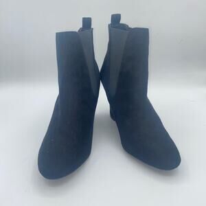 Charlotte Russe Black Rebecca Wedge Heeled Ankle Booties Women's Size 8